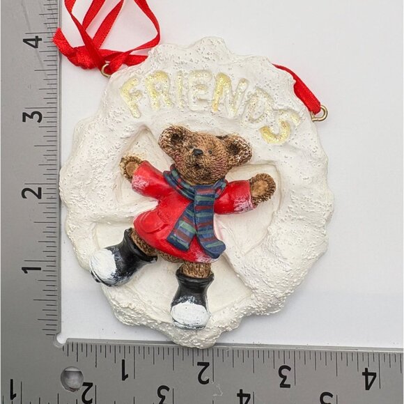 Kurt S Adler Holly Bearies Friends Christmas Tree Ornament Snow Angel Vintage - Picture 3 of 6